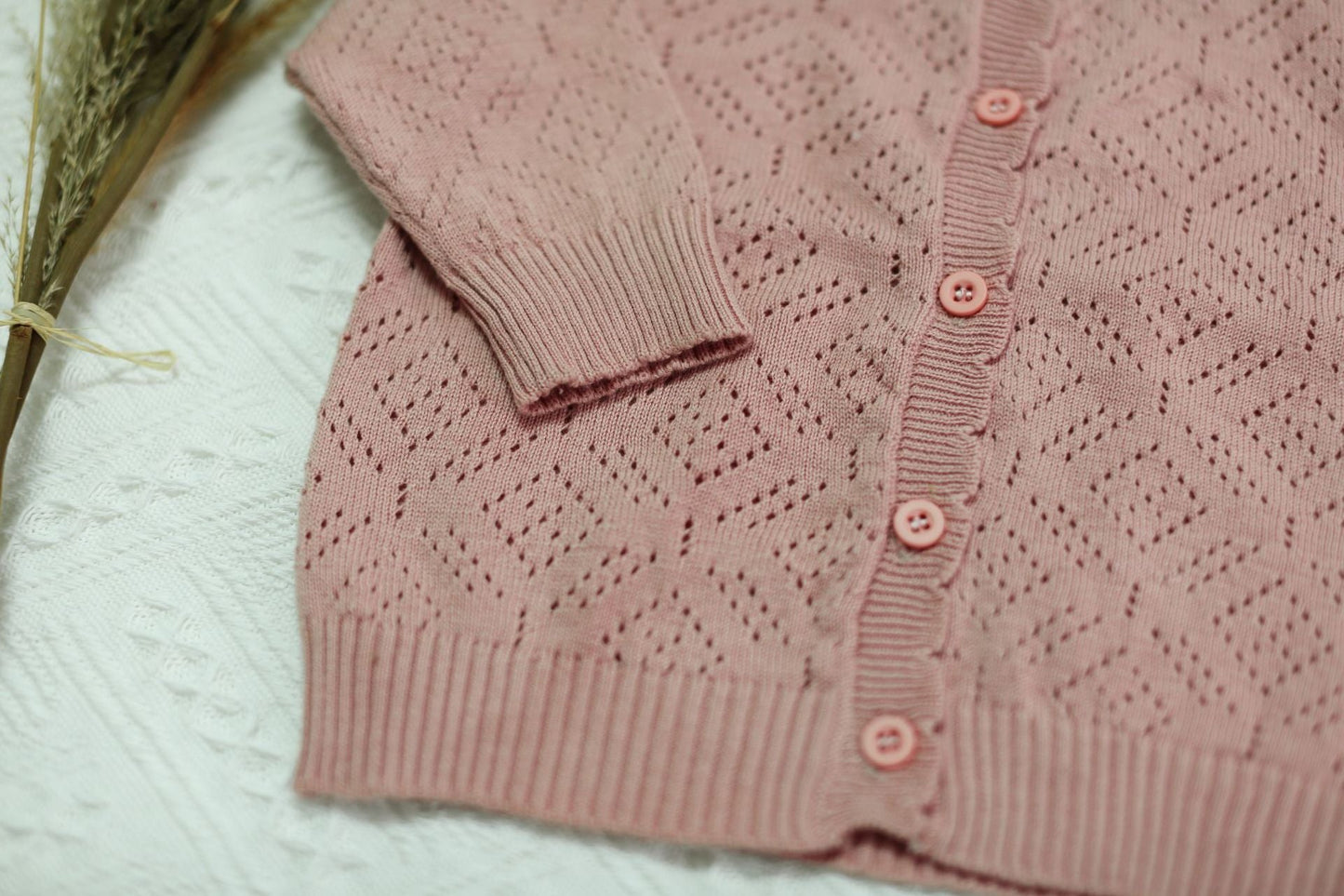 Solid Color Lace Knit Cardigan レース編み ニットカーディガン【mh0012261】 Virgil kids