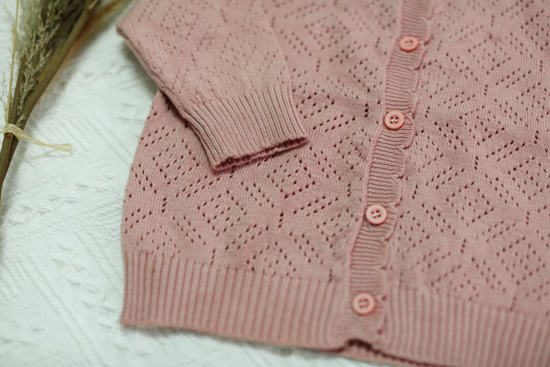 Solid Color Lace Knit Cardigan レース編み ニットカーディガン【mh0012261】 Virgil kids