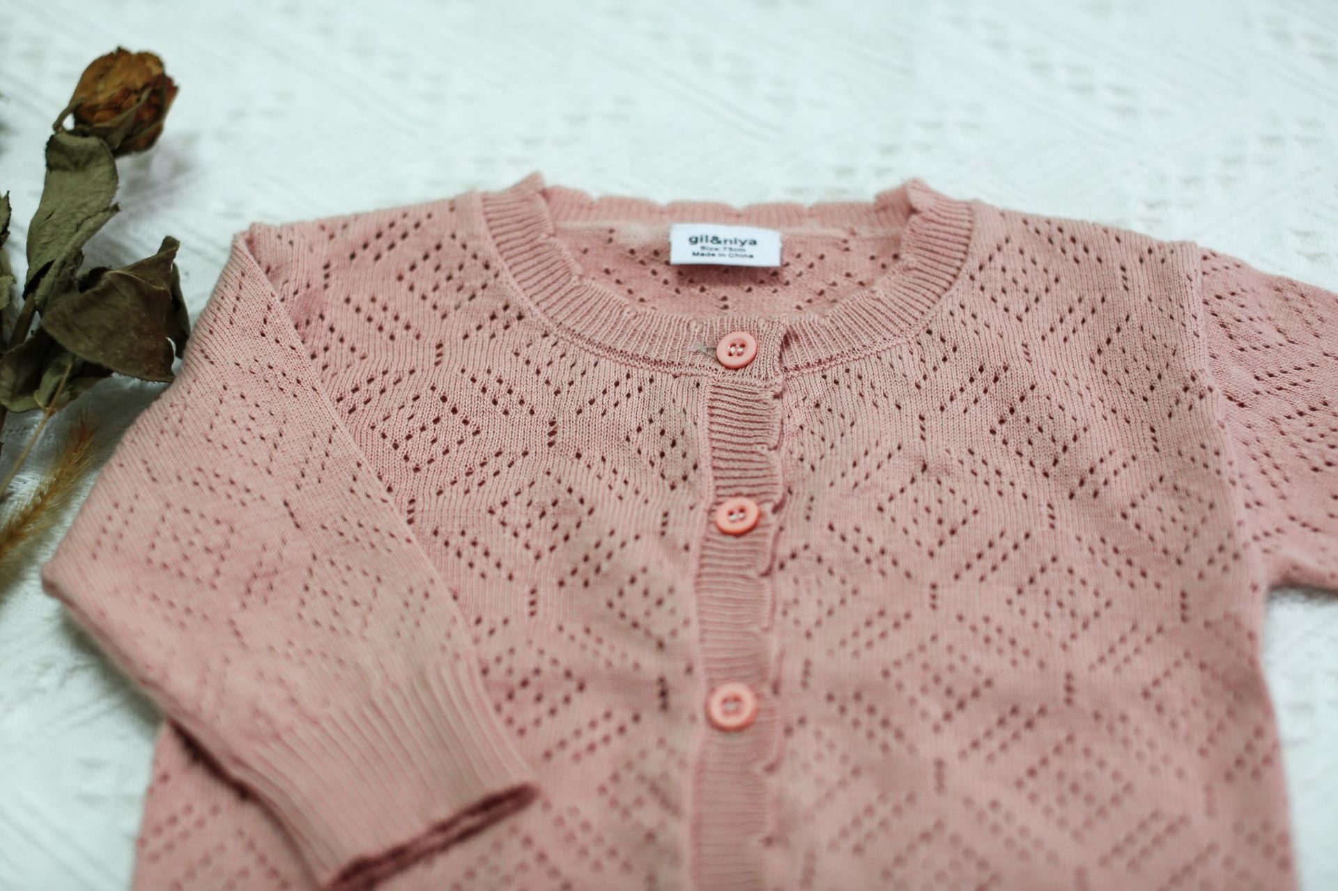 Solid Color Lace Knit Cardigan レース編み ニットカーディガン【mh0012261】 Virgil kids