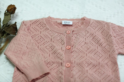 Solid Color Lace Knit Cardigan レース編み ニットカーディガン【mh0012261】 Virgil kids
