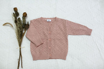 Solid Color Lace Knit Cardigan レース編み ニットカーディガン【mh0012261】 Virgil kids