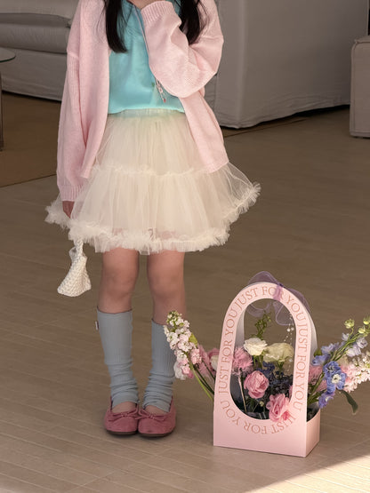 Solid Color Layered Tulle Skirt チュール ティアードスカート【mh0012357】 KUMAI.KIDS