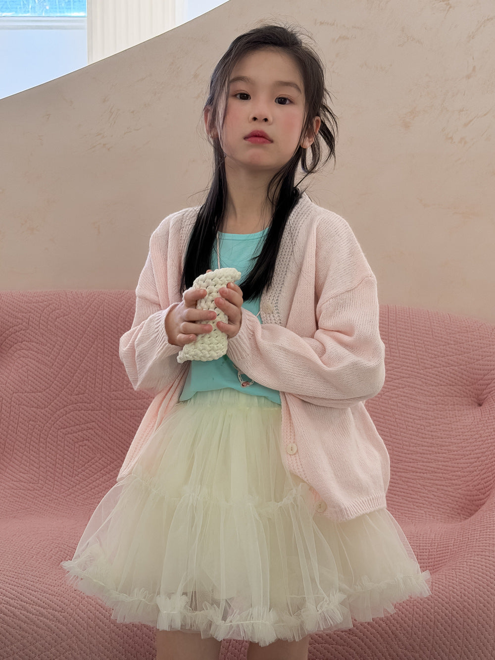 Solid Color Layered Tulle Skirt チュール ティアードスカート【mh0012357】 KUMAI.KIDS