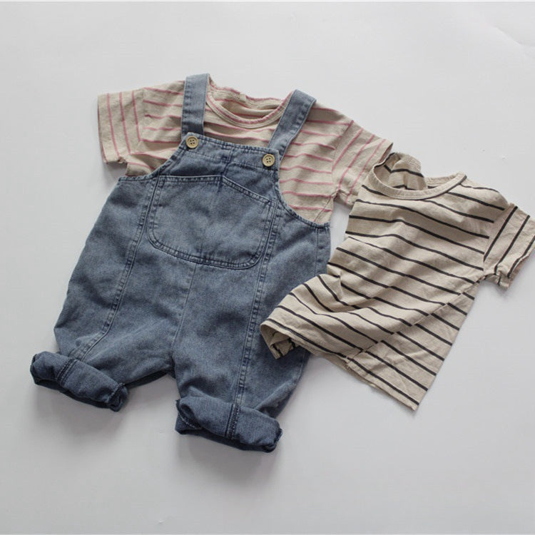 Solid Color Loose Denim Overalls デニムサロペット オーバーオール【mh0012258】 Forest Map