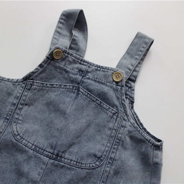 Solid Color Loose Denim Overalls デニムサロペット オーバーオール【mh0012258】 Forest Map