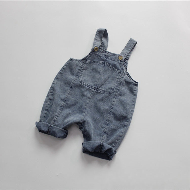 Solid Color Loose Denim Overalls デニムサロペット オーバーオール【mh0012258】 Forest Map