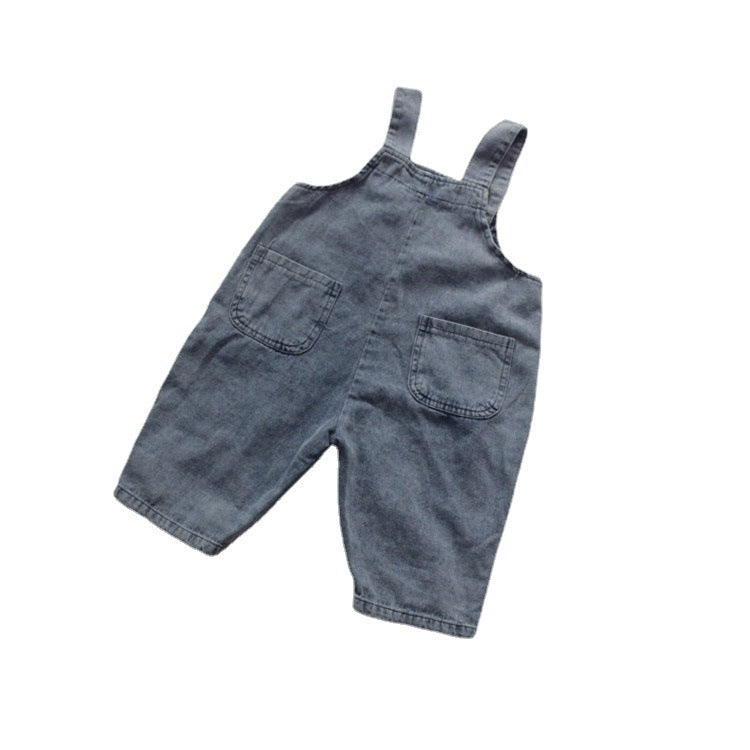 Solid Color Loose Denim Overalls デニムサロペット オーバーオール【mh0012258】 Forest Map