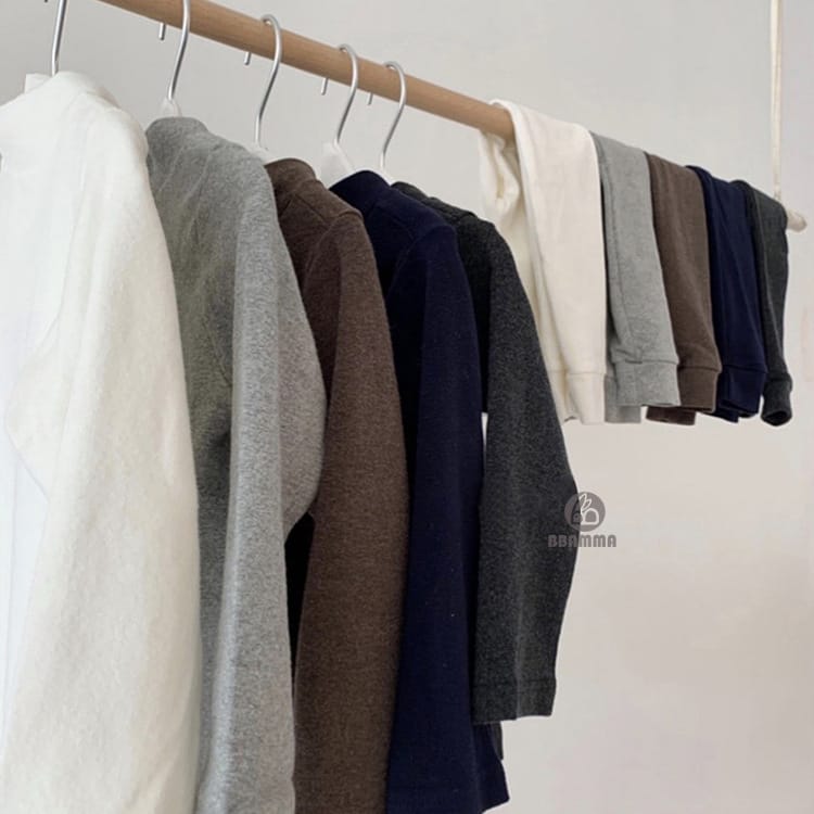 Solid Color Mock Neck Lounge Set 無地 モックネック 長袖 セットアップ【mh0012701】 BBAMMA 長袖セットアップ