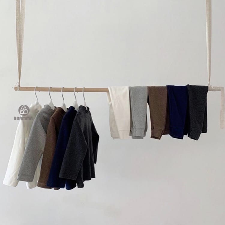 Solid Color Mock Neck Lounge Set 無地 モックネック 長袖 セットアップ【mh0012701】 BBAMMA 長袖セットアップ