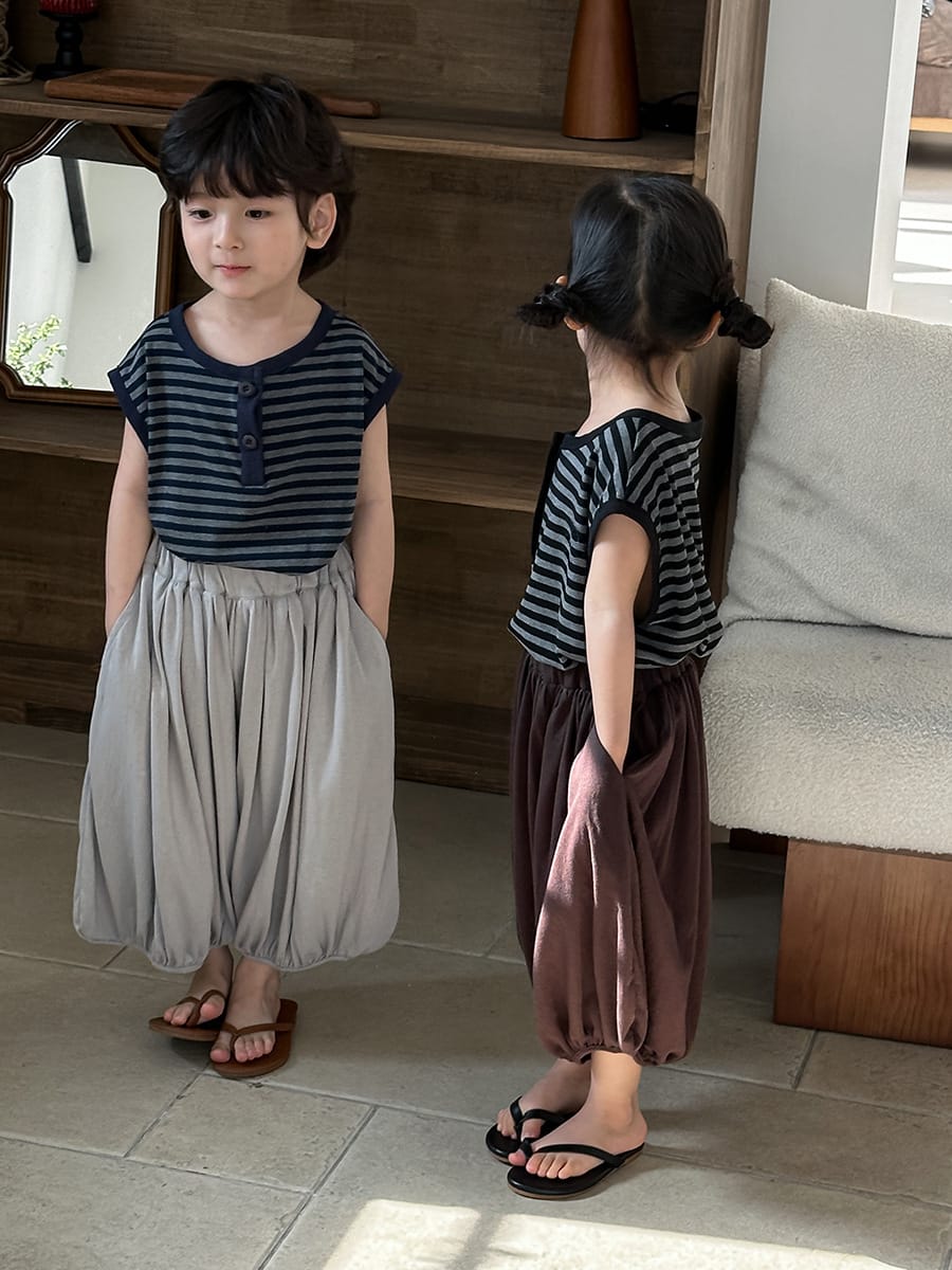 Solid Lantern Cotton Pants バルーン ロングパンツ【mh0013460】 Jiaye Kids ロングパンツ・スウェットパンツ