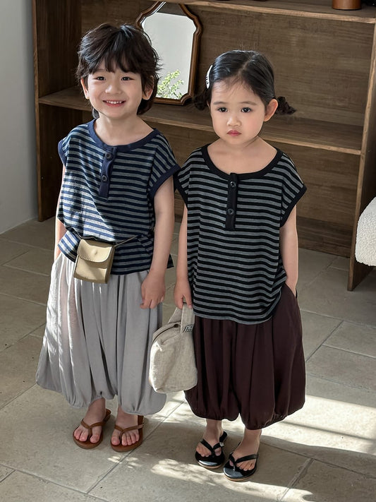 Solid Lantern Cotton Pants バルーン ロングパンツ【mh0013460】 Jiaye Kids ロングパンツ・スウェットパンツ
