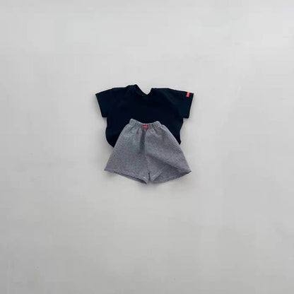 半袖Tシャツとショートパンツのセット（ネイビー×グレー）