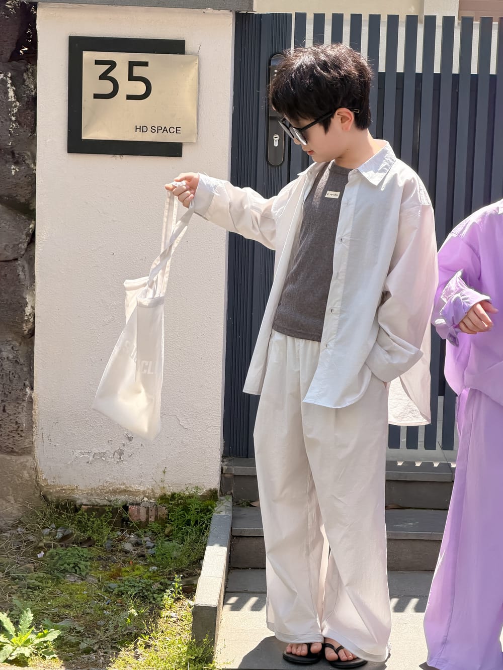 Solid Sunscreen Pants Set 長袖シャツ ロングパンツ【mh0013124】 KUMAI.KIDS 長袖セットアップ