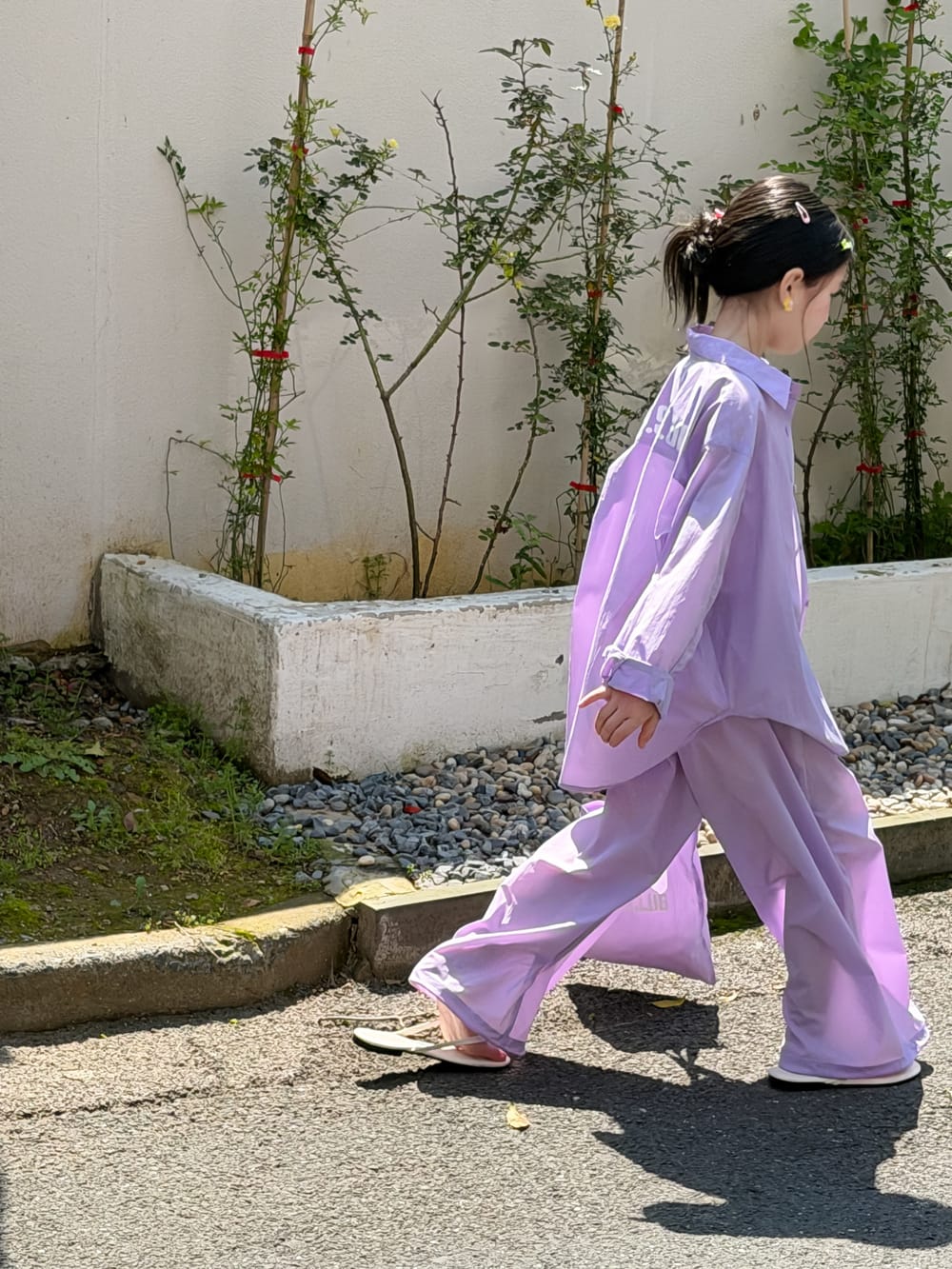 Solid Sunscreen Pants Set 長袖シャツ ロングパンツ【mh0013124】 KUMAI.KIDS 長袖セットアップ