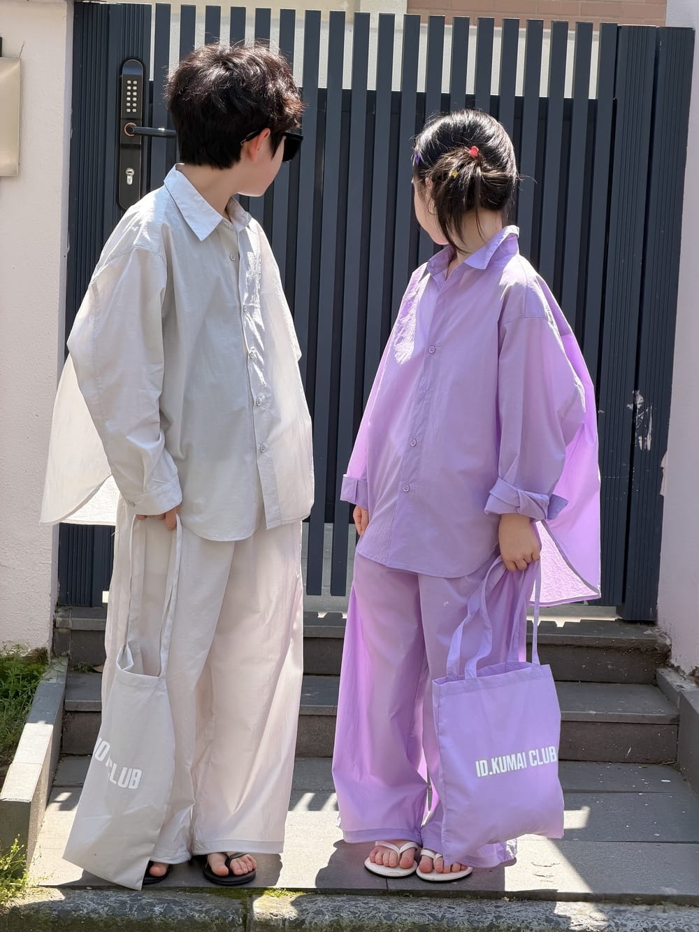 Solid Sunscreen Pants Set 長袖シャツ ロングパンツ【mh0013124】 KUMAI.KIDS 長袖セットアップ