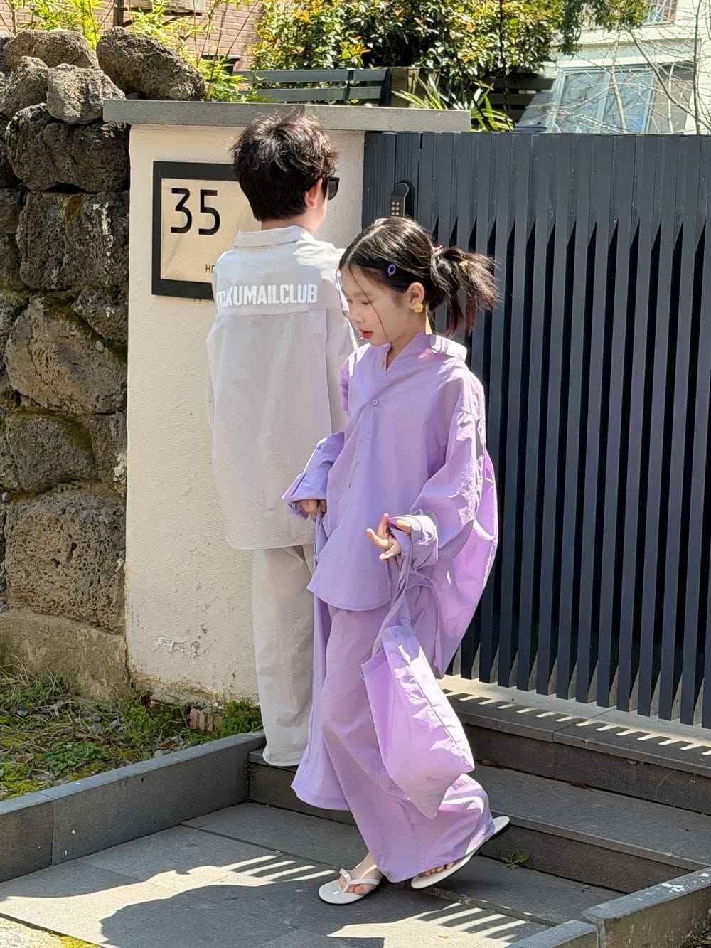 Solid Sunscreen Pants Set 長袖シャツ ロングパンツ【mh0013124】 KUMAI.KIDS 長袖セットアップ