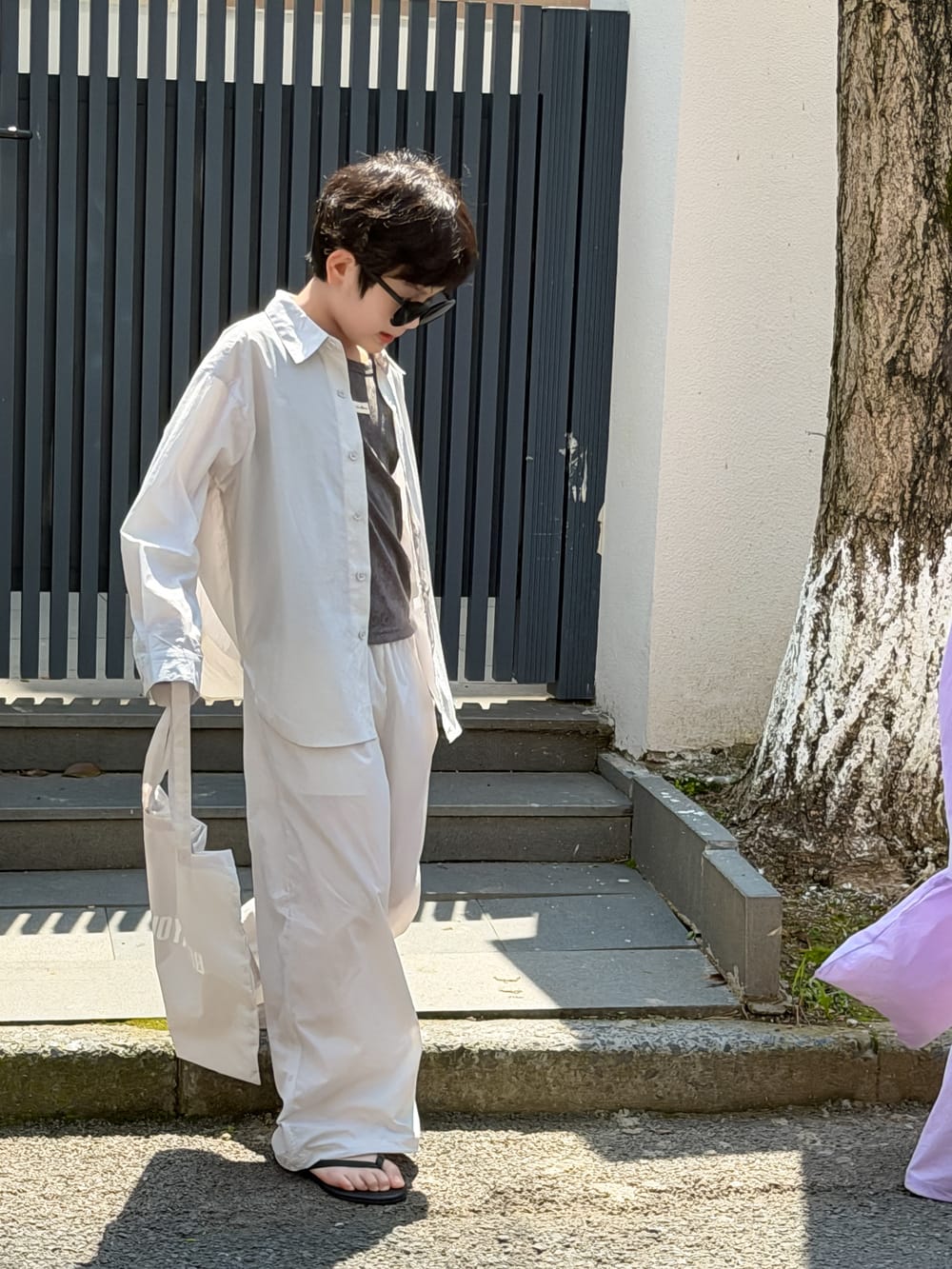 Solid Sunscreen Pants Set 長袖シャツ ロングパンツ【mh0013124】 Off-White / 100cm KUMAI.KIDS 長袖セットアップ