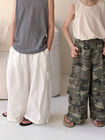 Solid Wide-Leg Pants カジュアル ロングパンツ【mh0013122】 KUMAI.KIDS ロングパンツ・スウェットパンツ