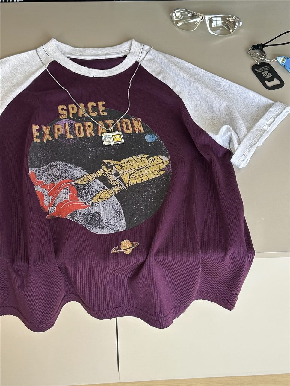 Space Explorer Raglan T-shirt ラグラン 宇宙 Tシャツ【mh0012944】 snidols 半袖Tシャツ