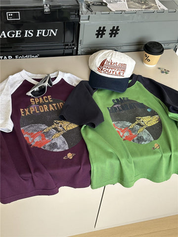 Space Explorer Raglan T-shirt ラグラン 宇宙 Tシャツ【mh0012944】 snidols 半袖Tシャツ