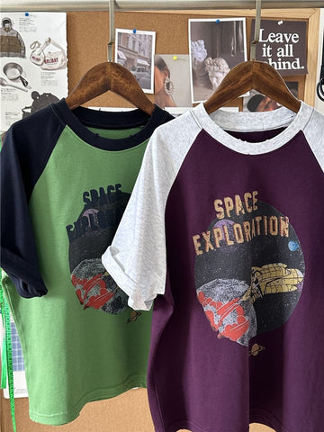 Space Explorer Raglan T-shirt ラグラン 宇宙 Tシャツ【mh0012944】 snidols 半袖Tシャツ