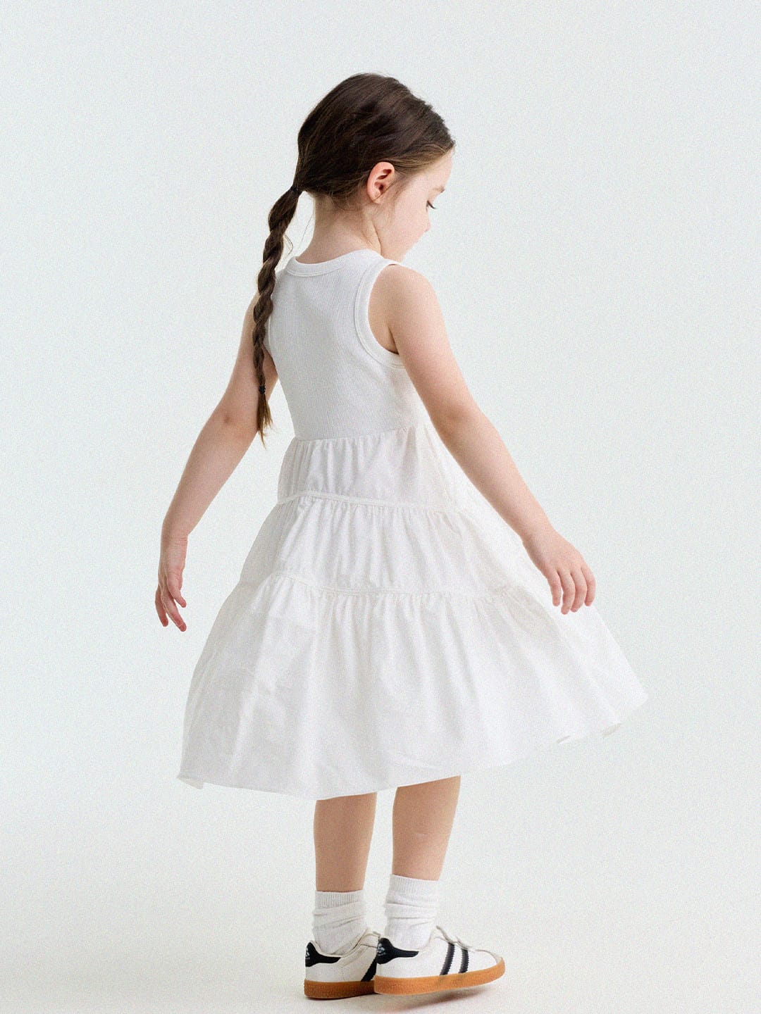 Spliced Tiered Tank Dress ノースリーブ ティアードワンピース【mh0013175】 yunerma ノースリーブワンピース
