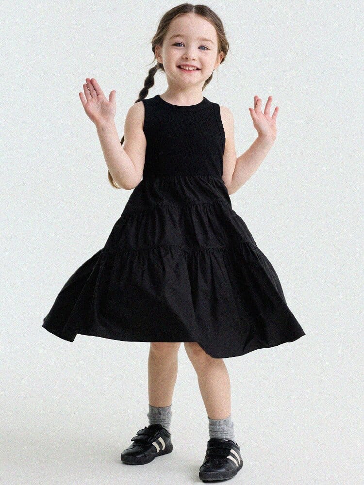 Spliced Tiered Tank Dress ノースリーブ ティアードワンピース【mh0013175】 yunerma ノースリーブワンピース