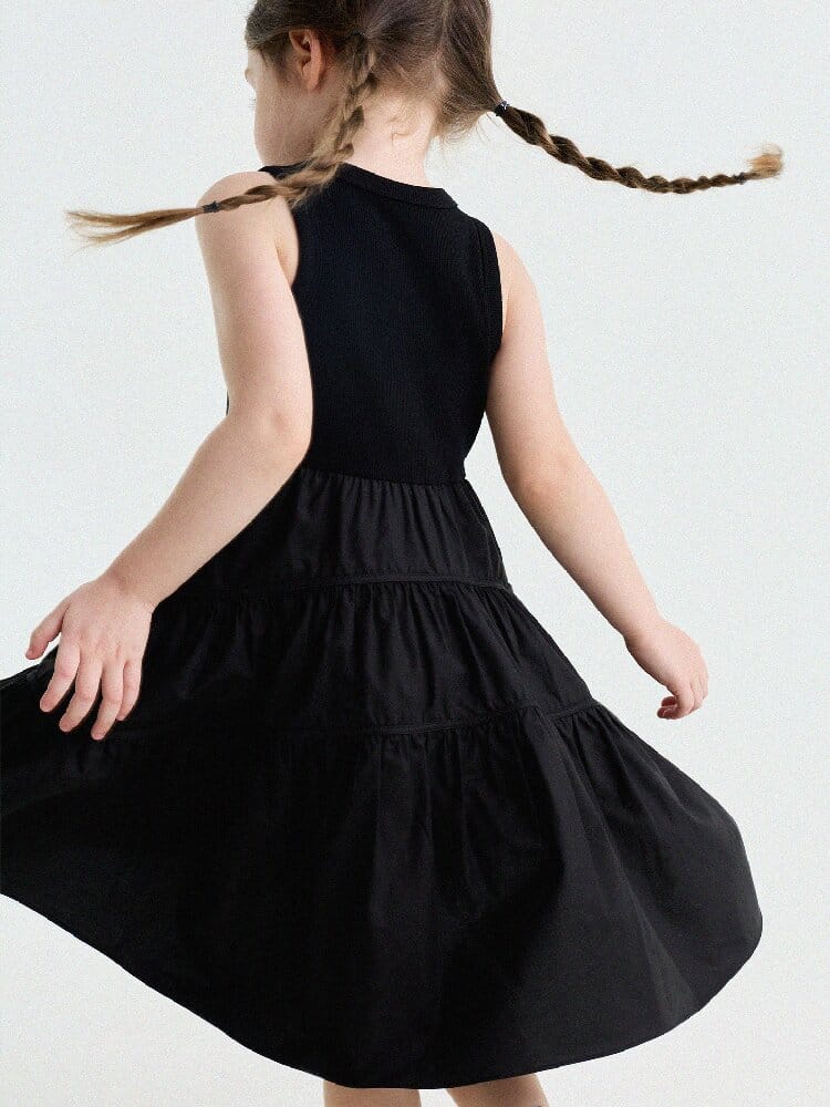 Spliced Tiered Tank Dress ノースリーブ ティアードワンピース【mh0013175】 yunerma ノースリーブワンピース