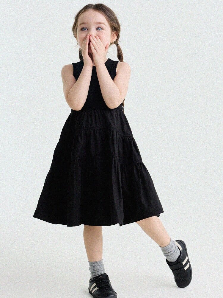 Spliced Tiered Tank Dress ノースリーブ ティアードワンピース【mh0013175】 yunerma ノースリーブワンピース