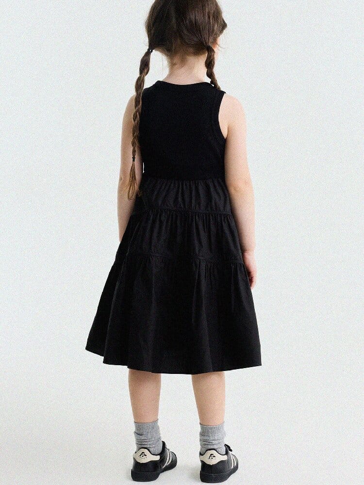 Spliced Tiered Tank Dress ノースリーブ ティアードワンピース【mh0013175】 yunerma ノースリーブワンピース