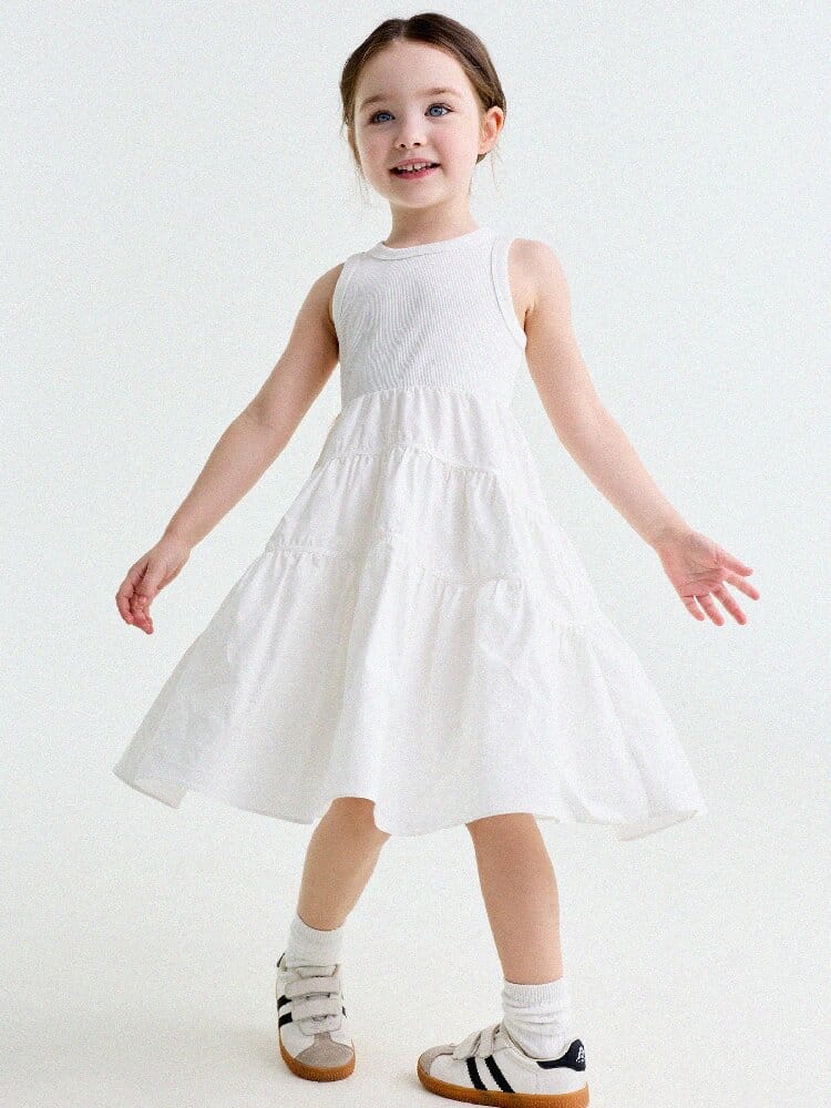 Spliced Tiered Tank Dress ノースリーブ ティアードワンピース【mh0013175】 yunerma ノースリーブワンピース