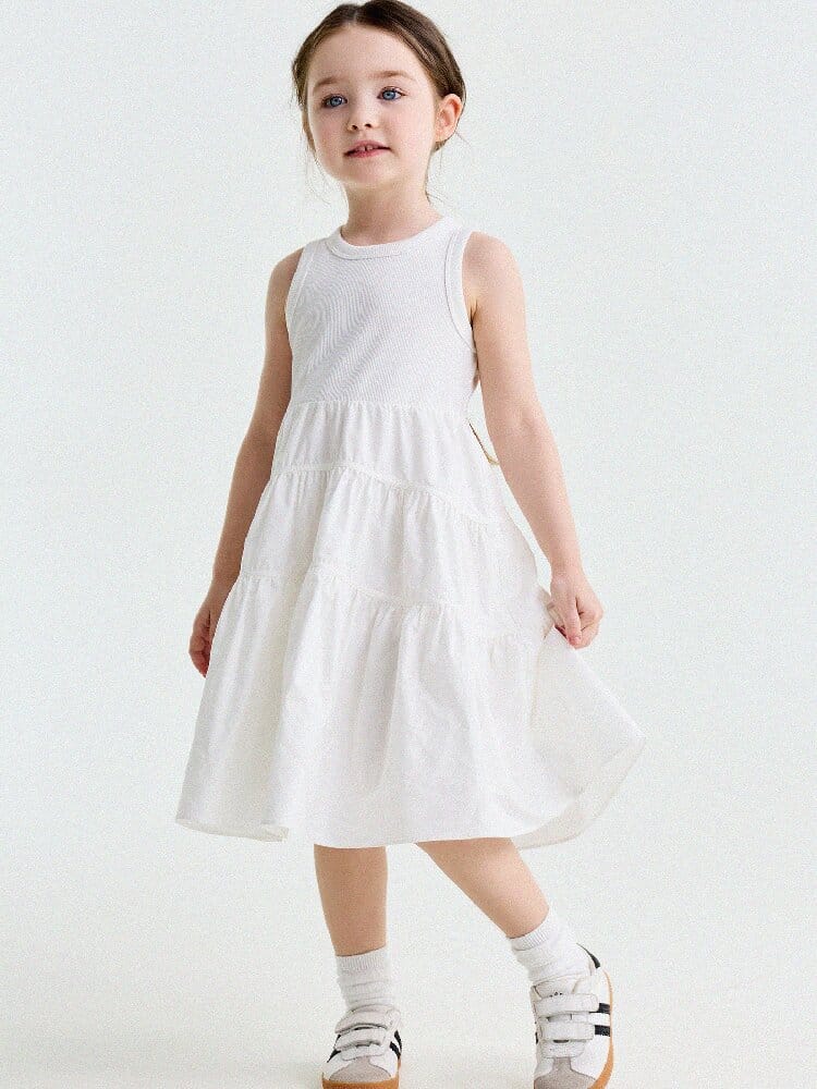 Spliced Tiered Tank Dress ノースリーブ ティアードワンピース【mh0013175】 yunerma ノースリーブワンピース