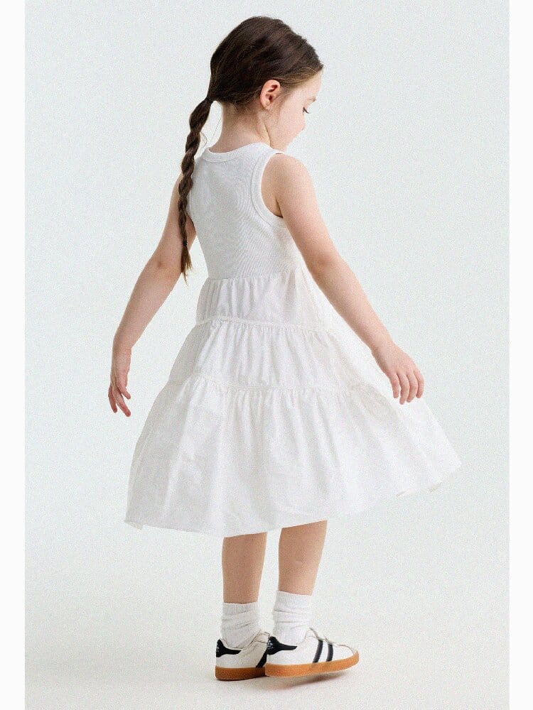 Spliced Tiered Tank Dress ノースリーブ ティアードワンピース【mh0013175】 yunerma ノースリーブワンピース