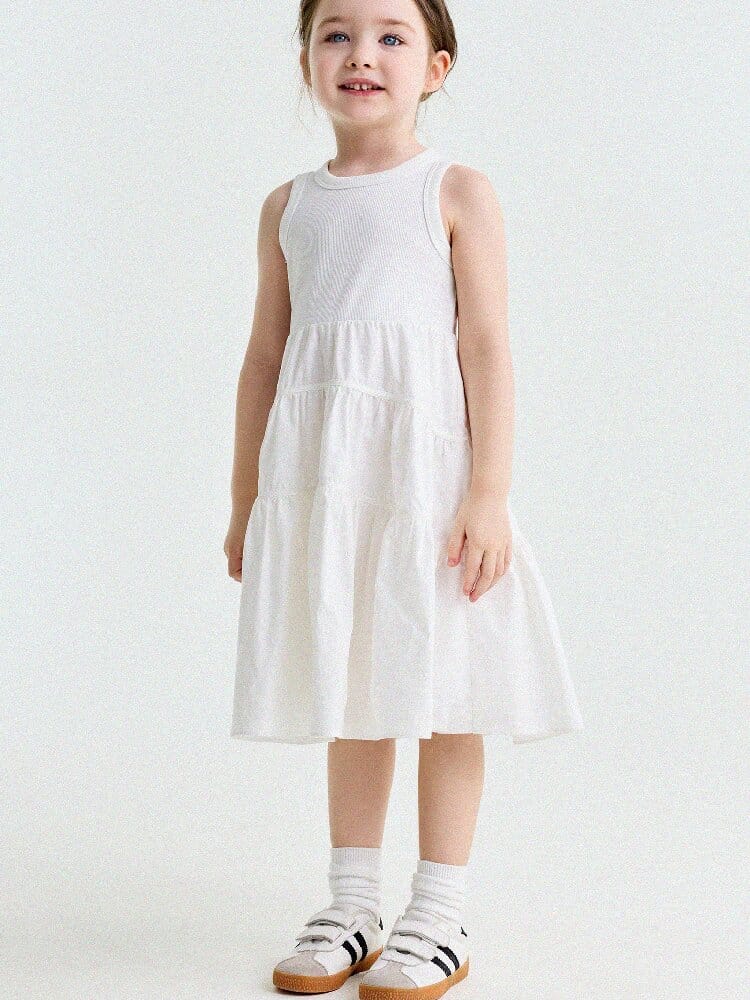 Spliced Tiered Tank Dress ノースリーブ ティアードワンピース【mh0013175】 yunerma ノースリーブワンピース