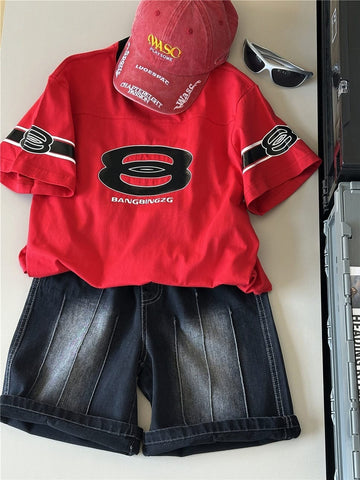 Sporty Graphic T-shirt ロゴ コットンTシャツ【mh0012946】 snidols 半袖Tシャツ
