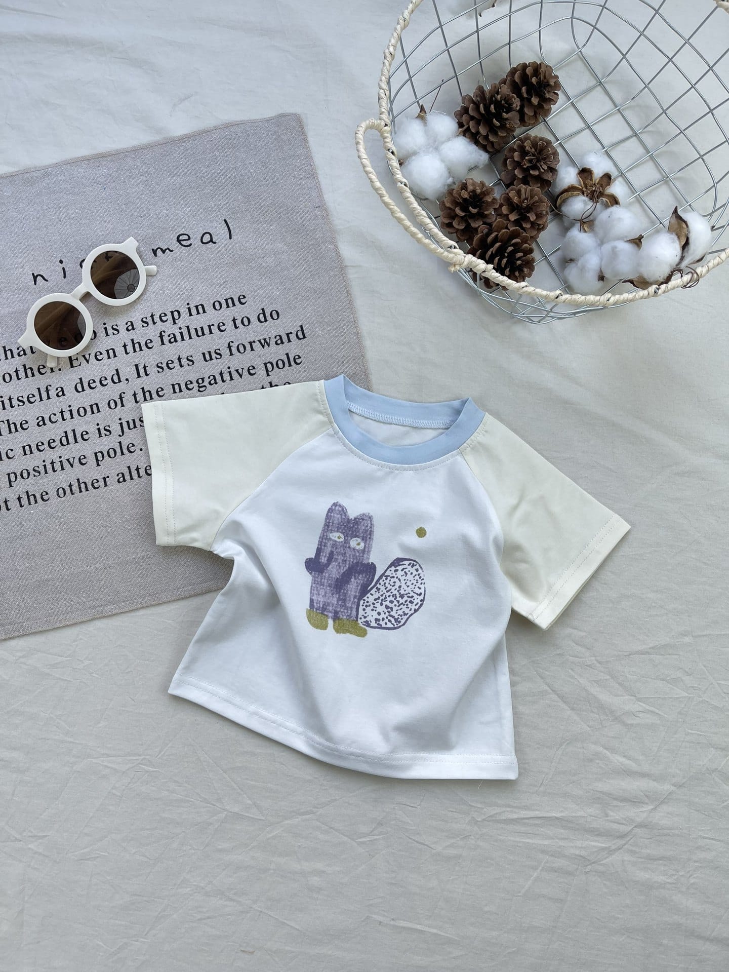 Squirrel Graphics Raglan Set 半袖Tシャツ ショートパンツセット【mh0012925】 yi nian ni 半袖セットアップ