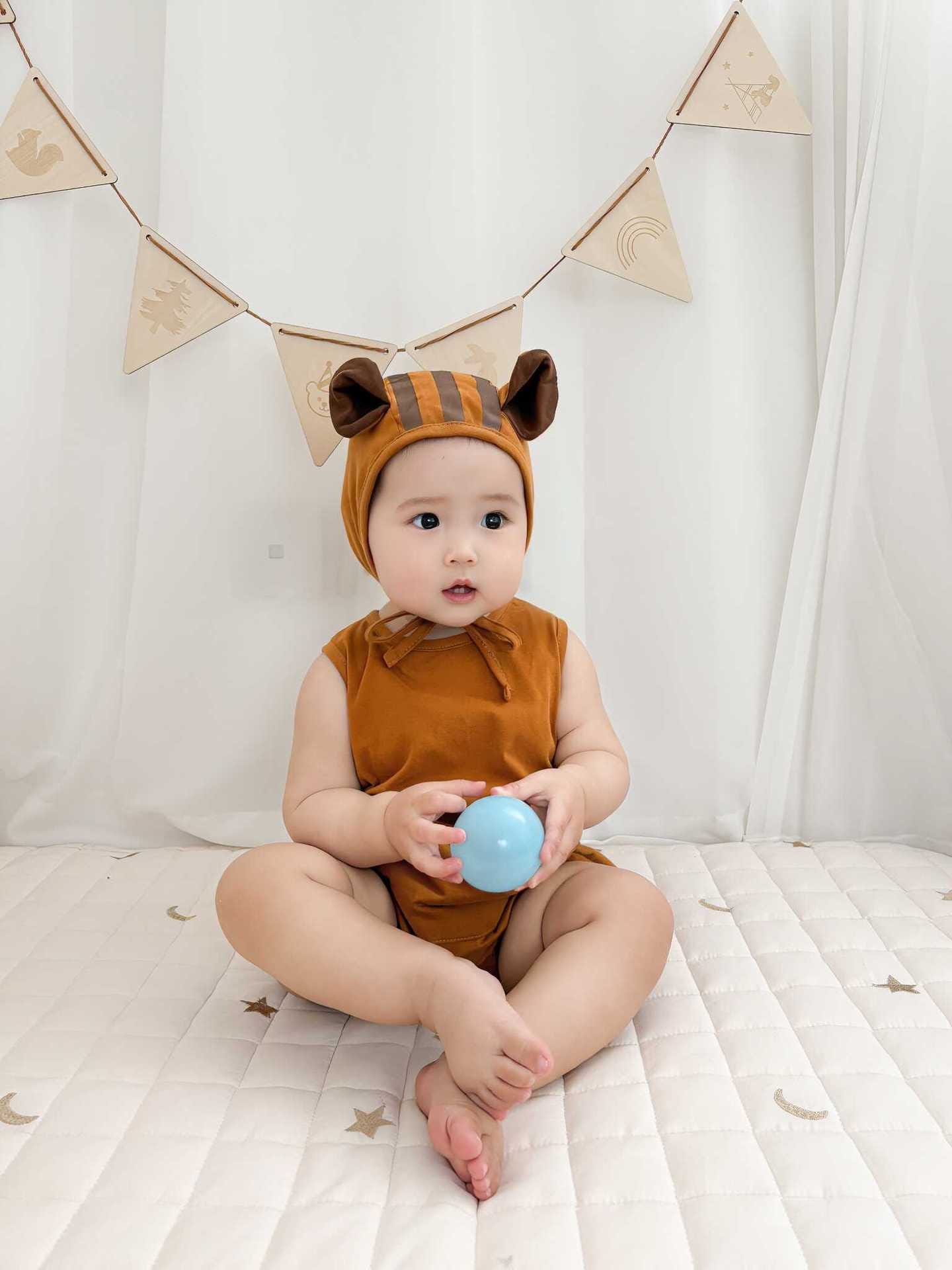 Squirrel Hooded Sleeveless Romper りす ノースリーブロンパース【mh0013398】 TOMMY'S GIFTS ノースリーブロンパース