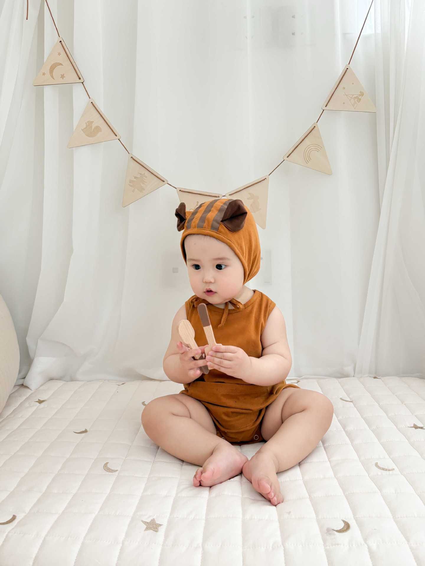 Squirrel Hooded Sleeveless Romper りす ノースリーブロンパース【mh0013398】 TOMMY'S GIFTS ノースリーブロンパース