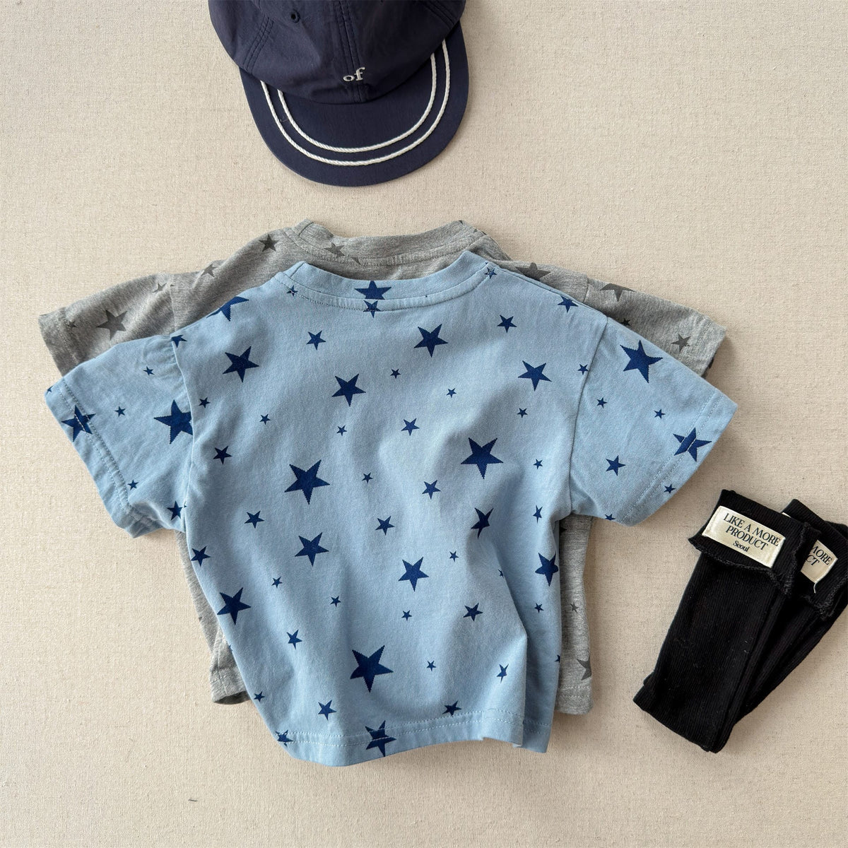 Star Print Crew Neck T-Shirt スタープリント 半袖Tシャツ【mh0013227】 ADbaby 半袖Tシャツ