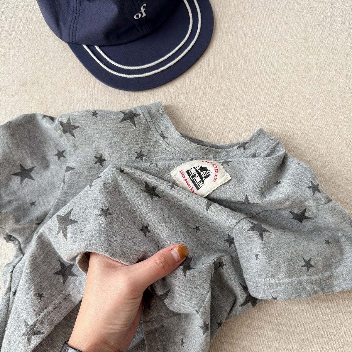 Star Print Crew Neck T-Shirt スタープリント 半袖Tシャツ【mh0013227】 ADbaby 半袖Tシャツ