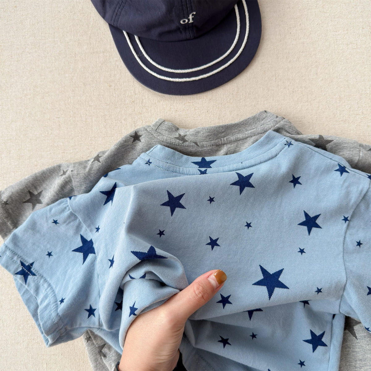 Star Print Crew Neck T-Shirt スタープリント 半袖Tシャツ【mh0013227】 ADbaby 半袖Tシャツ