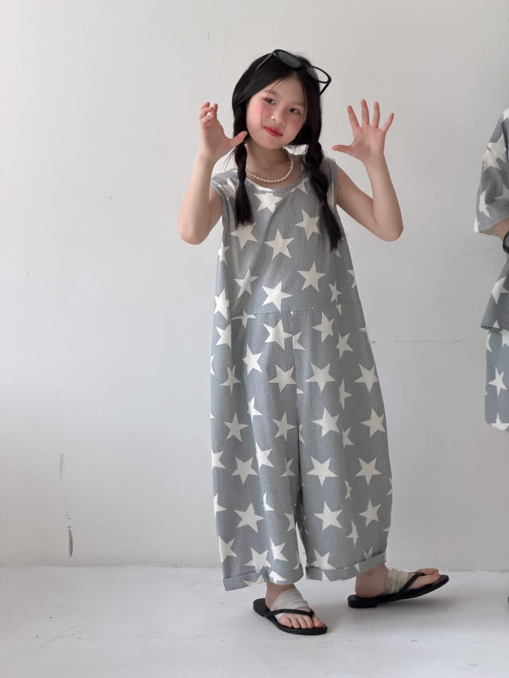 Star Print Separates スター 半袖Tシャツ ショートパンツ ノースリーブオールインワン【mh0013126】 Jumpsuit / 100cm KUMAI.KIDS 半袖セットアップ