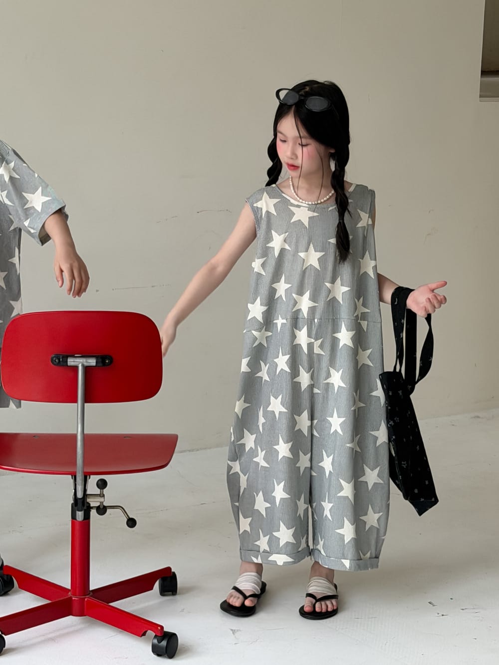 Star Print Separates スター 半袖Tシャツ ショートパンツ ノースリーブオールインワン【mh0013126】 KUMAI.KIDS 半袖セットアップ