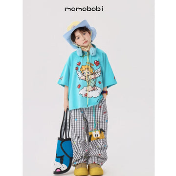 Star Print Stretch Pants カラフルスター ロングルーズパンツ【mh0013004】 momobobi ロングパンツ・スウェットパンツ