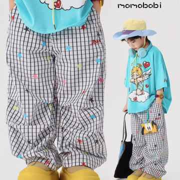 Star Print Stretch Pants カラフルスター ロングルーズパンツ【mh0013004】 momobobi ロングパンツ・スウェットパンツ