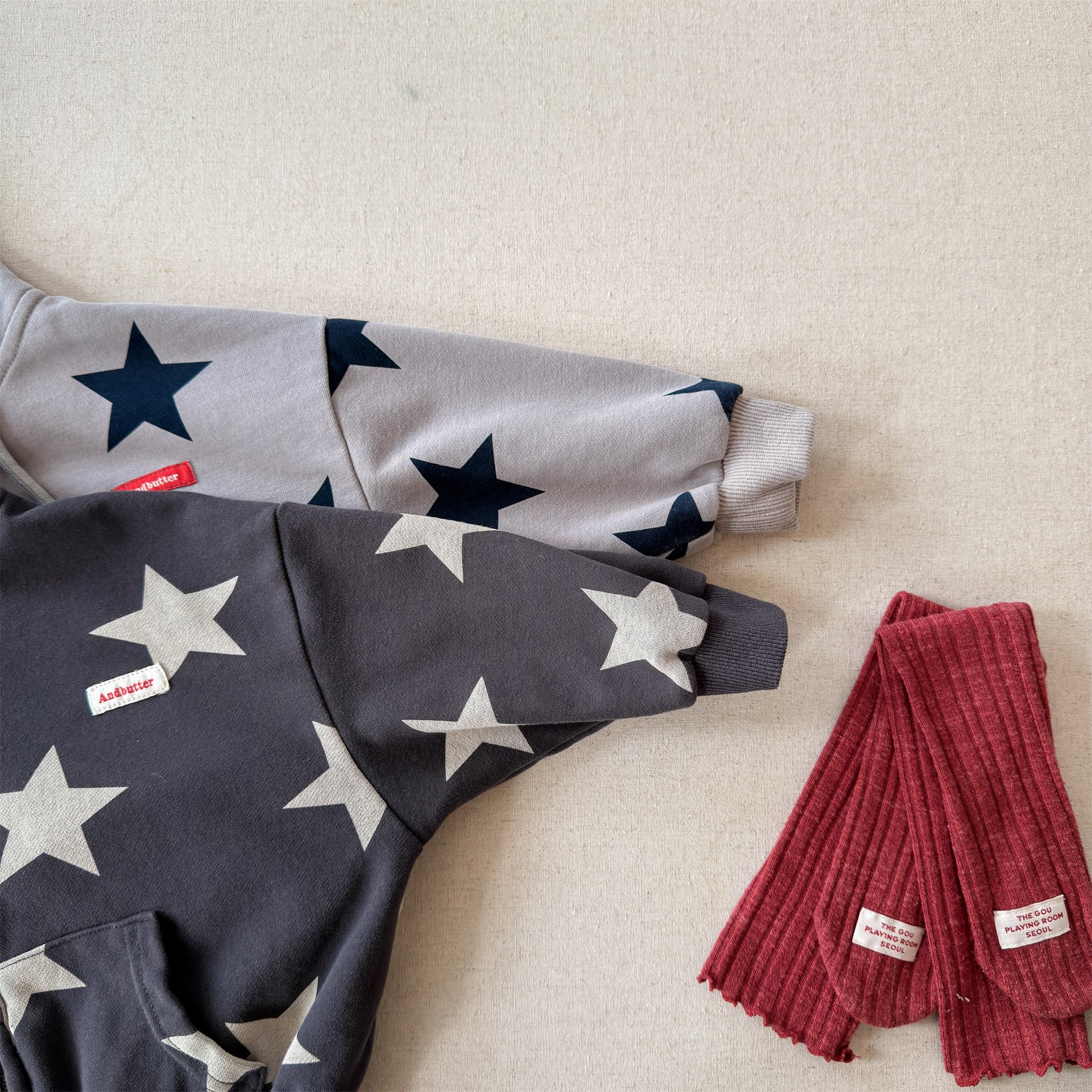 Star Print Zip Up Hoodie 星柄 プリント ジップアップ パーカー【mh0012448】 ADbaby カーディガン・パーカー