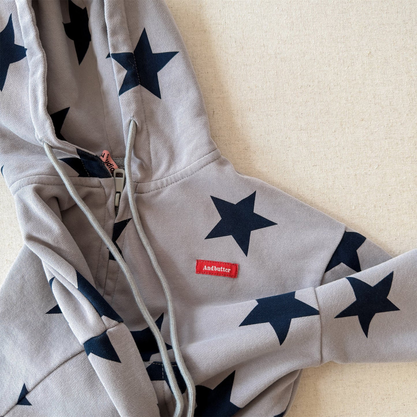 Star Print Zip Up Hoodie 星柄 プリント ジップアップ パーカー【mh0012448】 ADbaby カーディガン・パーカー