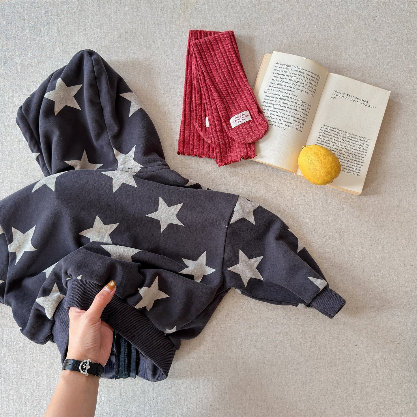 Star Print Zip Up Hoodie 星柄 プリント ジップアップ パーカー【mh0012448】 ADbaby カーディガン・パーカー