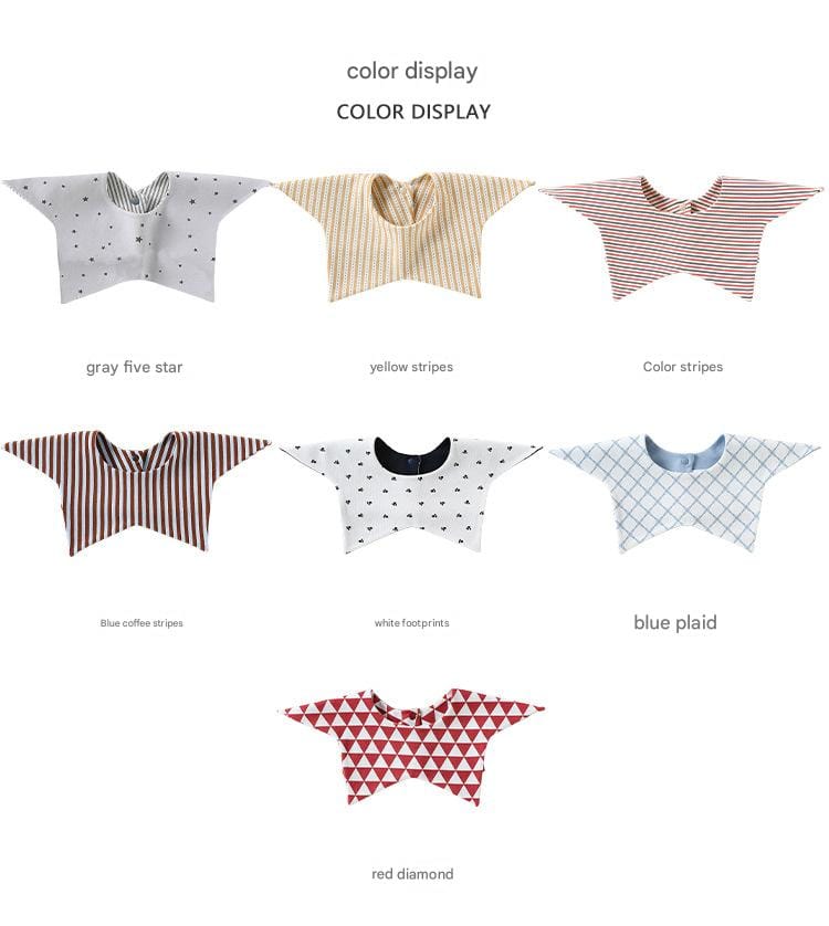 Star Shape 360 Degree Rotating Cotton ストライプ スター スタイ【mh0012775】 Beitaoya よだれかけ