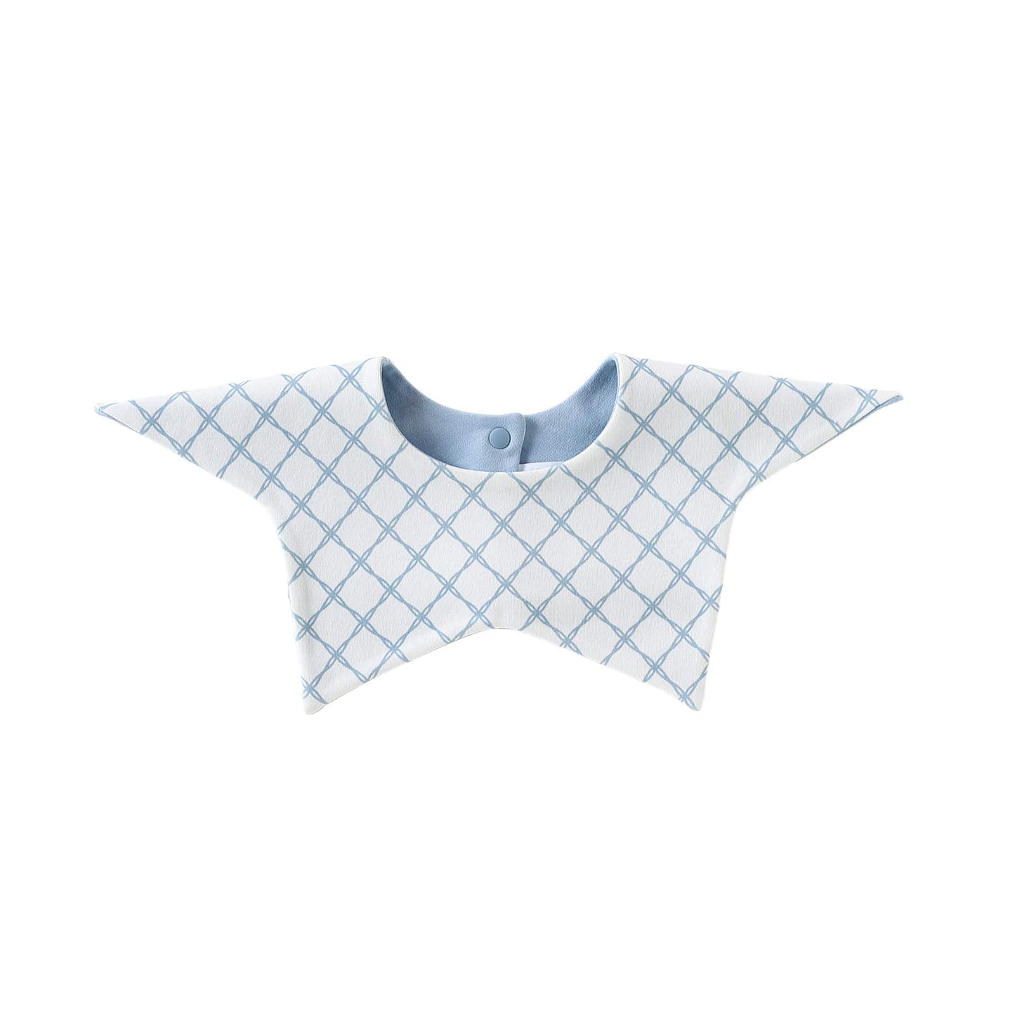 Star Shape 360 Degree Rotating Cotton ストライプ スター スタイ【mh0012775】 Blue check / One Size Beitaoya よだれかけ